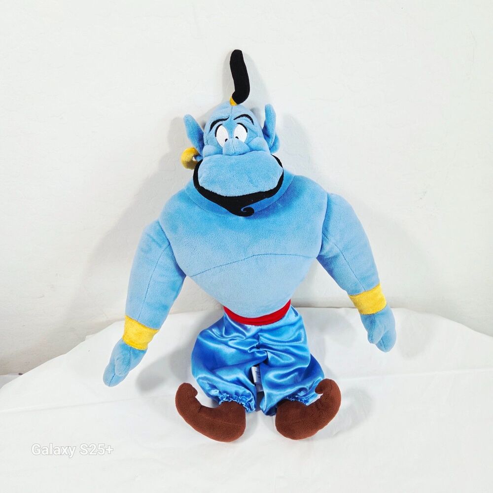 Disney Store Aladdin Genie 18" Diamond Edition Plush Blue Satin Pants